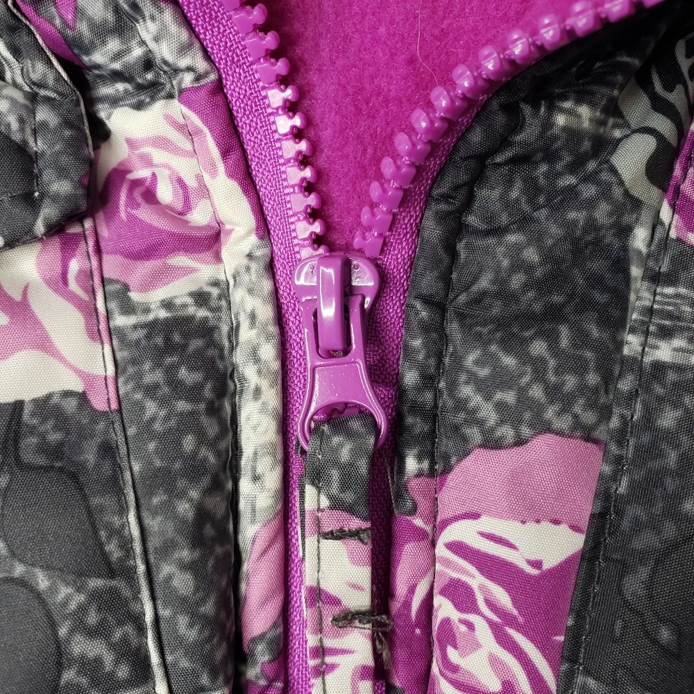 Wippette Girls 6X Rose Camo Hoodie Snow Gorp Fleece Lined Jacket Puffer Coat 6